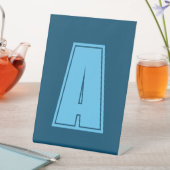 Ocean & Sky Blue Initial Monogram Calligraphy Chic Sockelschild (In Situ)