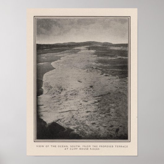 Ocean South from Cliff House Rocks Poster (Vorne)