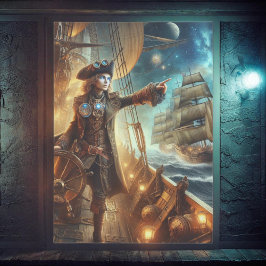 Ocean Space Pirate Steampunk Vintag Viktorianisch Seidenpapier