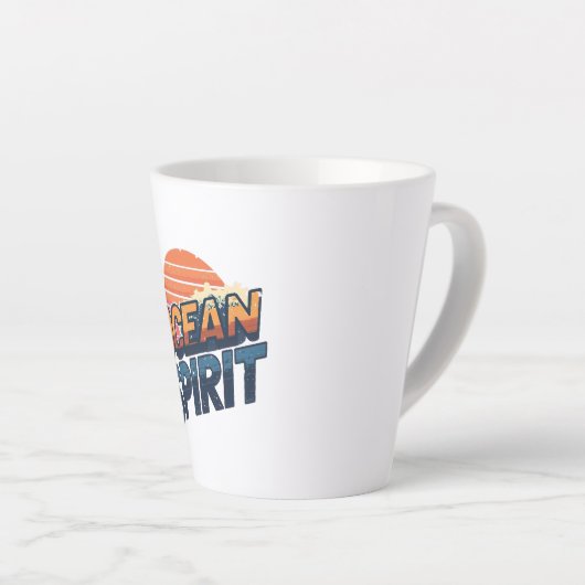 "Ocean Spirit" Retro Summer Graphic Milchtasse (Rechte Ecke)