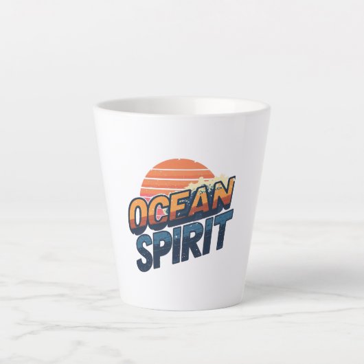 "Ocean Spirit" Retro Summer Graphic Milchtasse (Vorderseite)
