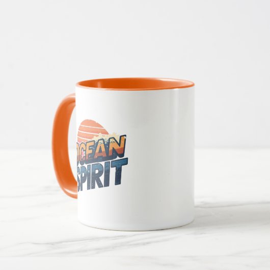 "Ocean Spirit" Retro Summer Graphic Tasse (Vorderseite Links)