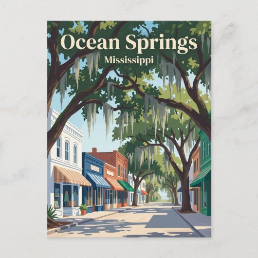 Ocean Springs Mississippi Postkarte (Vorderseite)