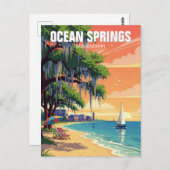Ocean Springs Mississippi Travel Postkarte (Vorne/Hinten)