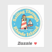 Ocean Staat Charm_ Rhode Island Leuchtturm Vintag Aufkleber (Blatt)