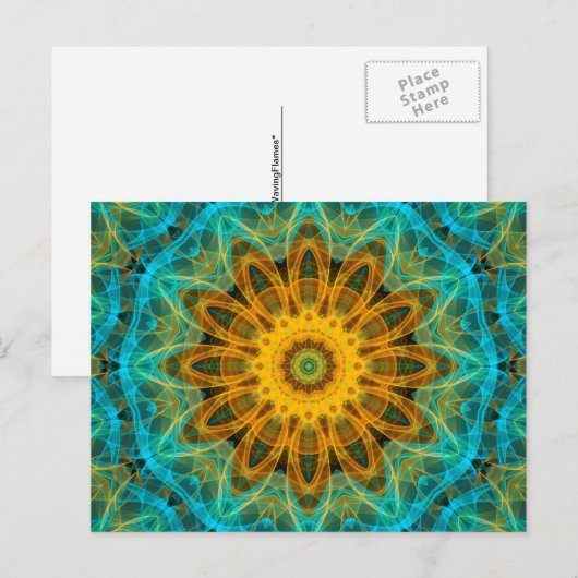 Ocean Star Mandala Postkarte (Vorne/Hinten)