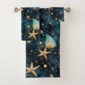Ocean Starfish Muster Badezimmer Handtuch Set (Insitu)