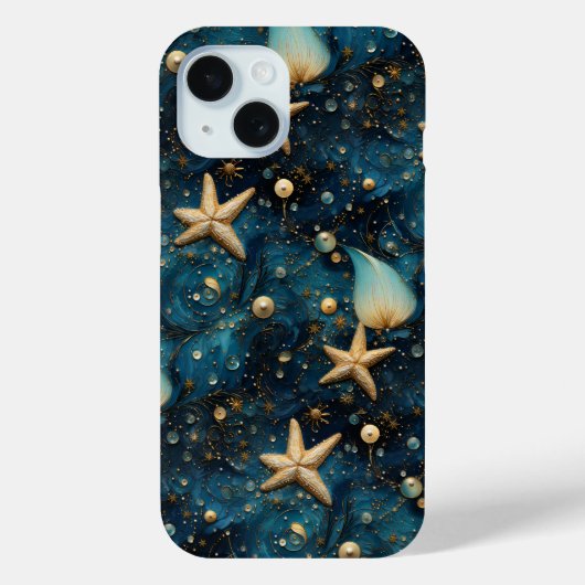 Ocean Starfish Muster iPhone 15 Fall Case-Mate iPhone Hülle (Rückseite)