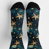 Ocean Starfish Pattern Crew Socken (Oben)