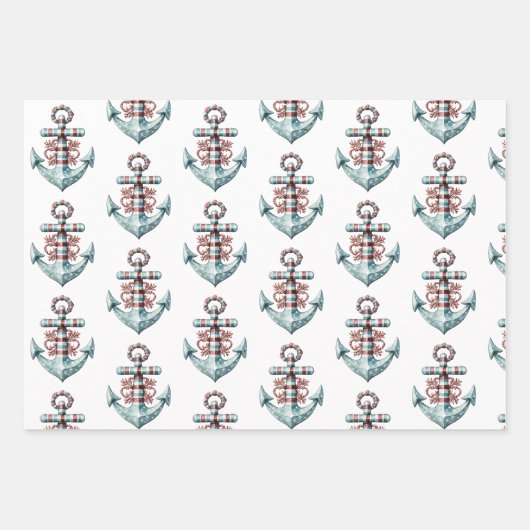 Ocean Starfish Weihnachtsmuster Geschenkpapier Set (Vorderseite 2)