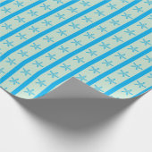 Ocean Stars & Blue Stripes Seamless Beach Geburtst Geschenkpapier (Ecke)