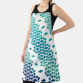 Ocean Storm Blue Diamond und Honeycomb Muster Schürze (InSitu)