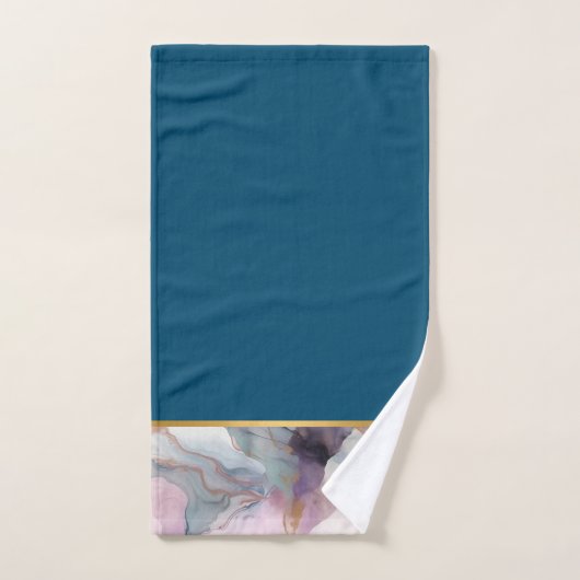 OCEAN STORM MARBLE GOLD AQUAMARIN BADEZIMMER TOWEL BADHANDTUCH SET (Handtuch)