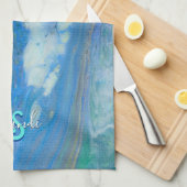 Ocean Stream Acrylic Fluid Art Geschirrtuch (Viertel Falte)