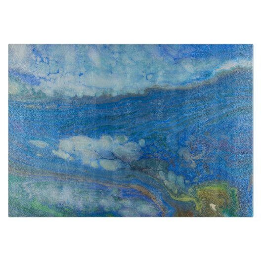 Ocean Stream Acrylic Fluid Art Schneidebrett (Vorderseite)