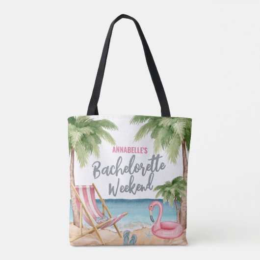 Ocean Summer Bachelorette Watercolor Beach Tasche (Rückseite)