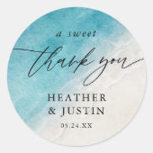 Ocean Summer Beach Sweet Vielen Dank Runder Aufkleber (Vorderseite)