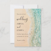 Ocean Summer Blue Beach White Sand Wedding Party Einladung (Vorderseite)