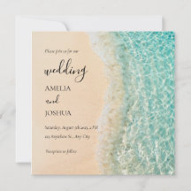 Ocean Summer Blue Beach White Sand Wedding Party