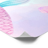 Ocean Summer Mermaid Schwanz Baby Dusche Willkomme Poster (Ecke)