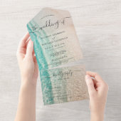 Ocean Summer Tropical Destination Beach Hochzeit All In One Einladung (Abreißen)