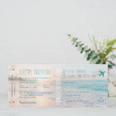 Ocean Sun Beach Wedding Ticket Einladen mit UAWG (Stehend Vorderseite)
