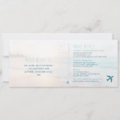 Ocean Sun Beach Wedding Ticket Einladen mit UAWG (Rückseite)