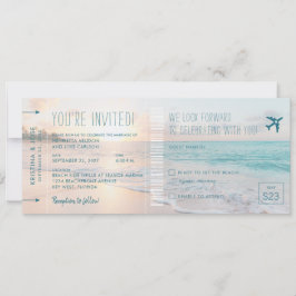 Ocean Sun Beach Wedding Ticket Einladen mit UAWG