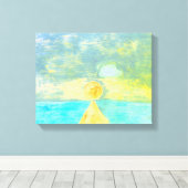 Ocean Sun Canvas Print Leinwanddruck (Insitu (Holzboden))