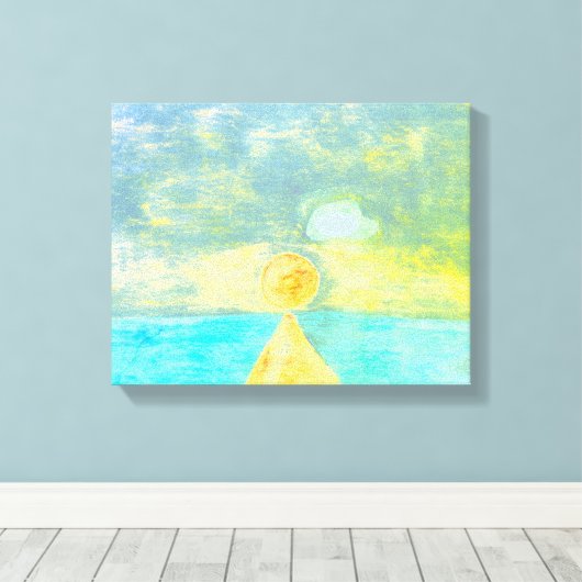 Ocean Sun Canvas Print Leinwanddruck (Insitu (Holzboden))
