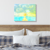 Ocean Sun Canvas Print Leinwanddruck (Insitu (Schlafzimmer))