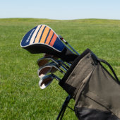 Ocean Sun Fall Across Striping with Name Golf Headcover (In SItu)