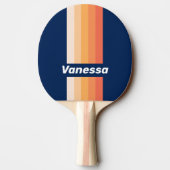 Ocean Sun Fall Pin Stripes with Name Tischtennis Schläger (Rückseite)