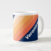 Ocean Sun Fall Stripes with Name Jumbo-Tasse (Vorderseite Rechts)