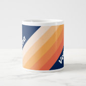Ocean Sun Fall Stripes with Name Jumbo-Tasse (Vorderseite)
