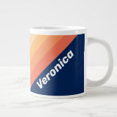 Ocean Sun Fall Stripes with Name Jumbo-Tasse (Rechts)