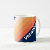 Ocean Sun Fall Stripes with Name Kaffeetasse (VorderseiteRechts)