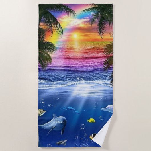 Ocean Sunrise Beach Towel Strandtuch (Vorderseite)