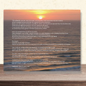 Ocean Sunrise Desiderata Plaque Fotoplatte
