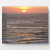 Ocean Sunrise Desiderata Plaque Fotoplatte (Vorderseite)
