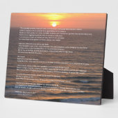 Ocean Sunrise Desiderata Plaque Fotoplatte (Seite)