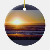 Ocean Sunrise Foto Keramik Ornament (Hinten)