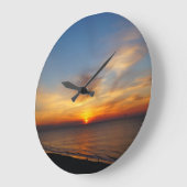 Ocean Sunrise Große Wanduhr (Winkel)