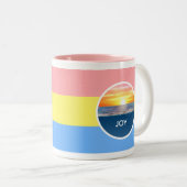 Ocean Sunrise Joy on Pastellfarben Zweifarbige Tasse (VorderseiteRechts)