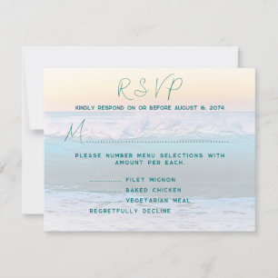 Ocean Sunrise Menü UAWG Einschließungskarten RSVP Karte