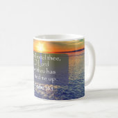 Ocean Sunrise mit Psalms Bible Verse Kaffeetasse (VorderseiteRechts)