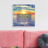 Ocean Sunrise mit Psalms Bible Verse Leinwanddruck (Insitu (Wohnzimmer))