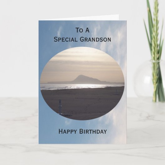 Ocean Sunrise Personalisiert Grandson Geburtstag Karte (Vorderseite)