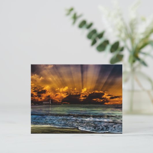 Ocean Sunrise Postkarte (Stehend Vorderseite)