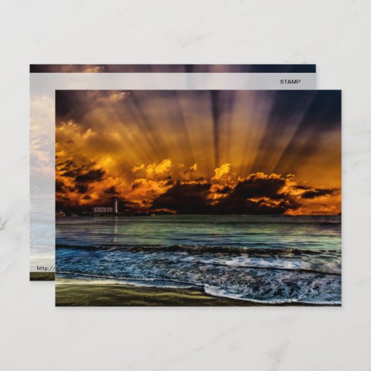 Ocean Sunrise Postkarte (Vorne/Hinten)